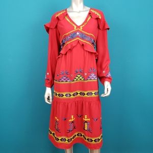 🆕️ 🌠 ASOS Embroidered Scandinavian Folk Midi Dress // (NWT)